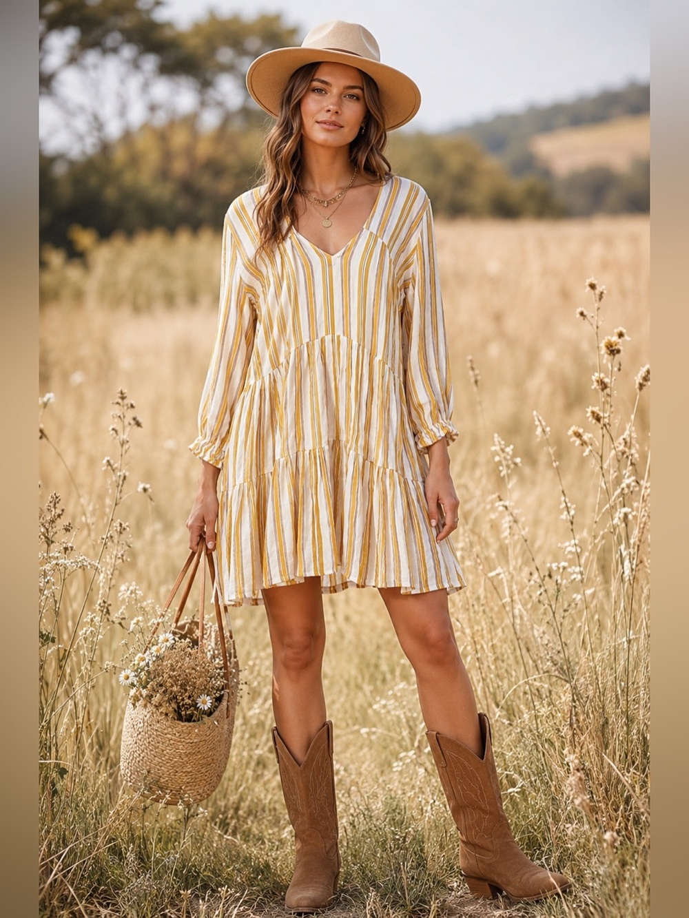 Faithfull the Brand LeGallion Azure Striped Tunic Dress 4 - Picture 1 of 11